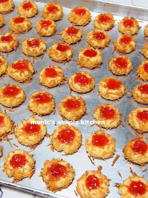 Strawberry Cheese Thumbprint Cookies
